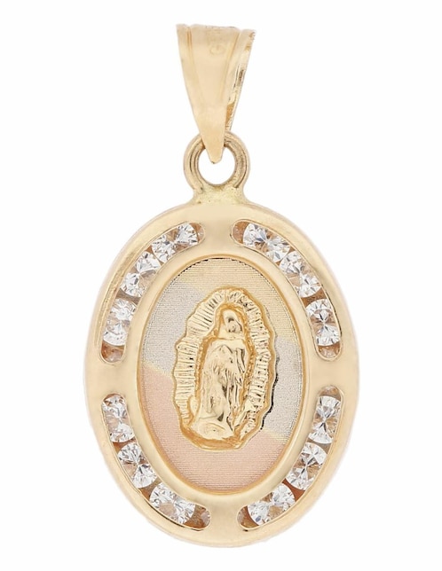 Medalla irregular Sini Vigen de Guadalupe de 14 k