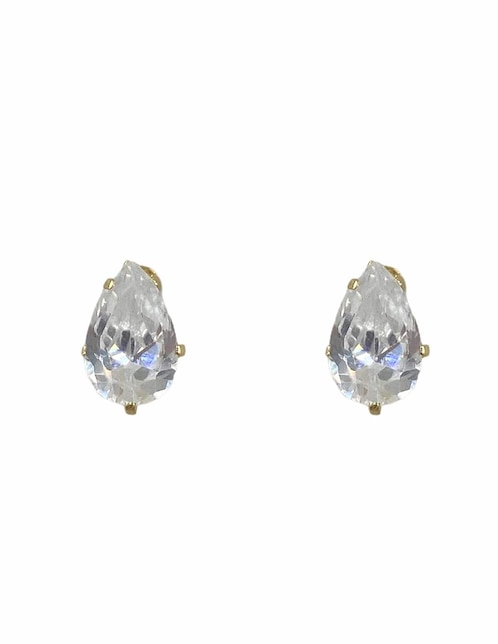 Broquel con zirconia en forma de gota Mancini oro de 10 k para niña