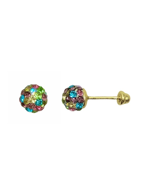 Broquel Mancini bola de fuego de colores oro 10 k