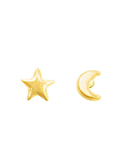Boqueles estrella y luna  Mancini de oro 10 k