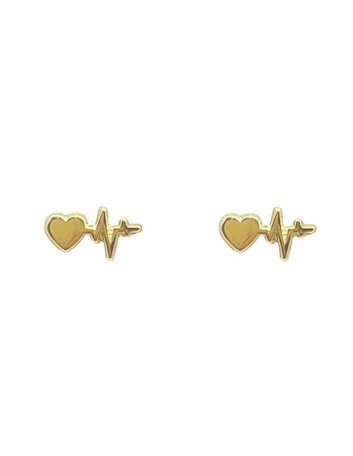 Broqueles de corazón Mancini de oro con acabado brillante