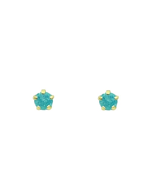 Broqueles Mancini de oro amarillo 10 K con acabado brillante zirconia