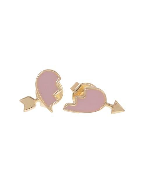 Broqueles de corazón Carmela Mini con acabado brillante