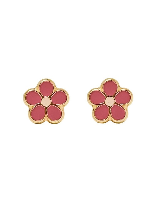 Broqueles de flor Mancini de oro con acabado esmaltado