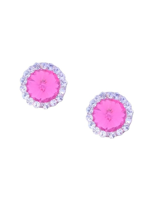 Broqueles redondos Horoz de oro con acabado brillante zirconia