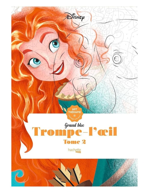 Set de cuaderno Hachette Heroes Colorea y descubre el misterio Disney Trompe L'oeil 2 1 pieza