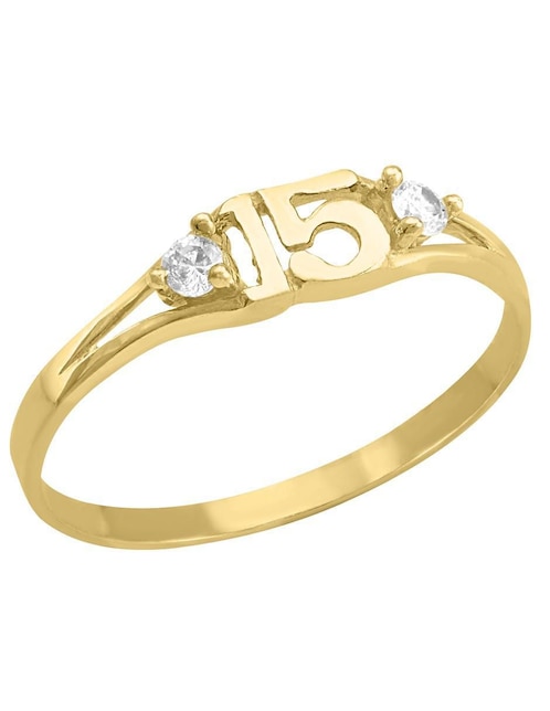 Anillo Horoz 10 k de oro zirconia pulido