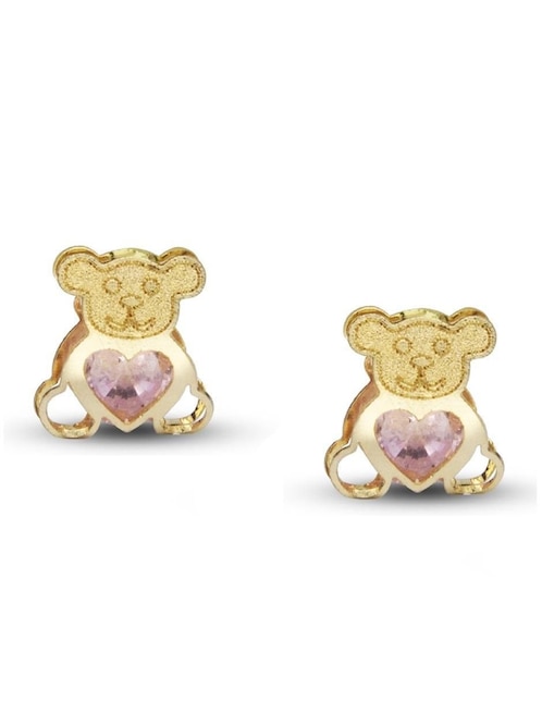 Broqueles de oso Horoz de oro con acabado brillante zirconia