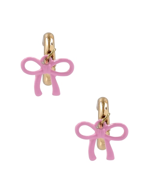 Aretes de moño con acabado brillante 1