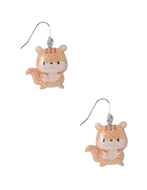 Aretes de ardilla con acabado brillante