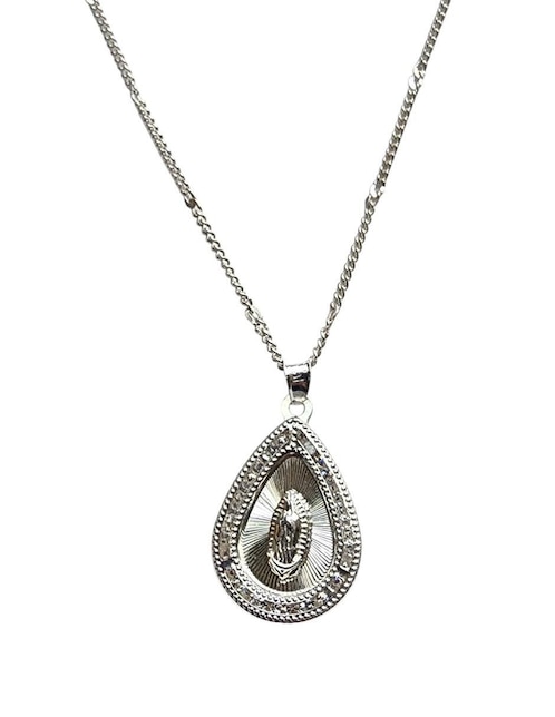 Medalla y cadena virgen de guadalupe de gota Limerence By Claudia Herrera de plata P 925