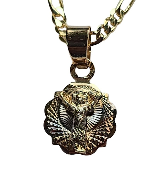 Medalla y cadena Limerence By Claudia Herrera de oro laminado 14 K