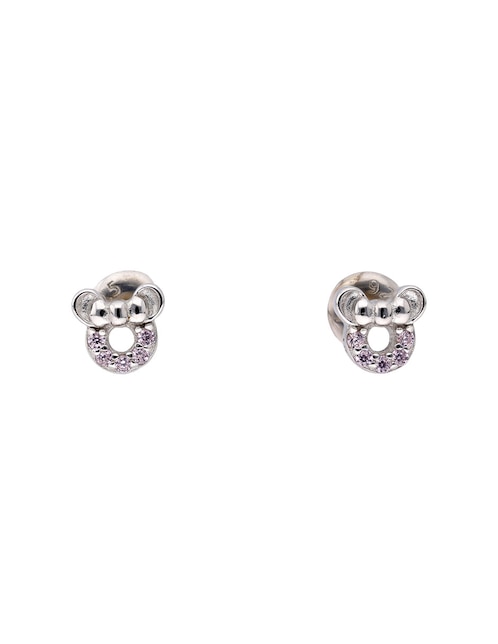 Aretes cortos de plata P 925 con acabado pavé 1