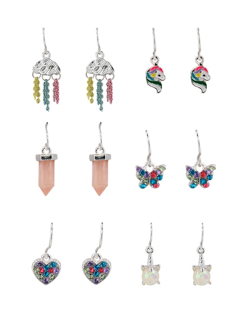 Set de aretes con acabado brillante fantasía 1
