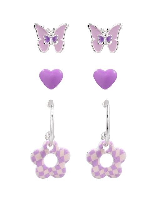 Set de aretes con acabado brillante 1