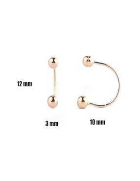 Aretes Mancini de oro con acabado brillante