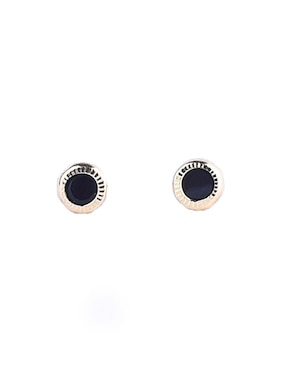 Aretes Mancini de oro 10 K con acabado brillante zirconia