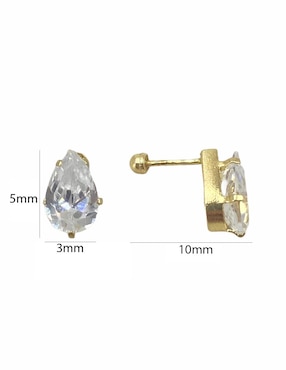 Broquel con zirconia en forma de gota Mancini oro de 10 k para niña