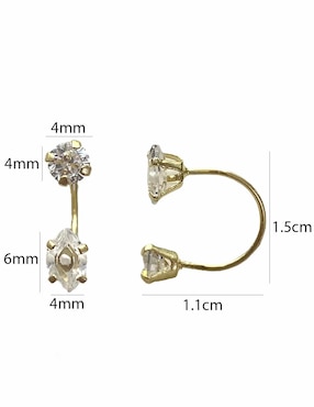 Aretes de oro 10 k Mancini para niña