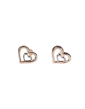 Aretes De Corazón Mancini De Oro 10k