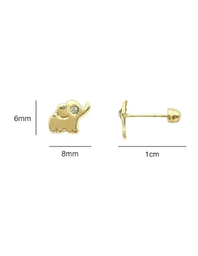 Broqueles de elefante Mancini de oro con acabado brillante zirconia