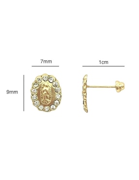 Broqueles circulares Mancini de oro con acabado brillante zirconia