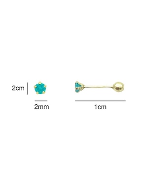 Broqueles Mancini de oro amarillo 10 K con acabado brillante zirconia