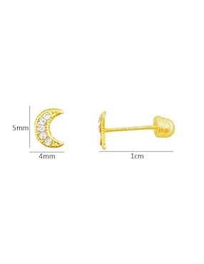 Broqueles de luna Oro Angelus de oro con acabado brillante zirconia