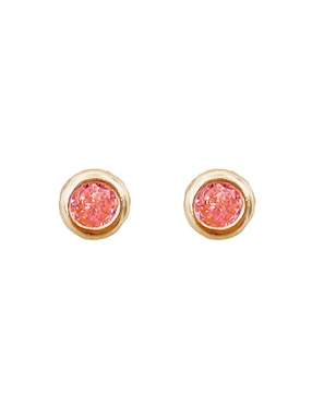 Broqueles redondos Mancini de oro con acabado brillante zirconia