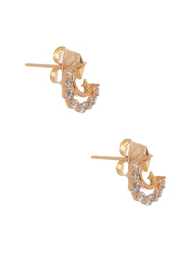 Broqueles de luna Girls Crew con acabado pavé cristal
