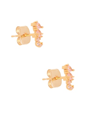 Broqueles de caballito mar Girls Crew con acabado pavé cristal