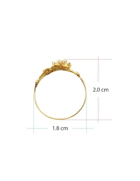 Anillo de estrella Horoz 10 k de oro zirconia