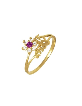 Anillo de estrella Horoz 10 k de oro zirconia