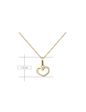 Medalla y cadena de corazón Horoz de oro 10 K