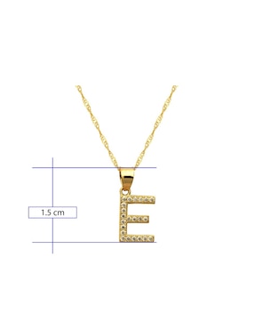 Medalla y cadena de letra e Horoz de oro 10 K