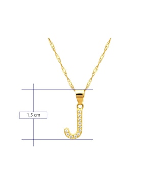 Medalla y cadena de letra j Horoz de oro 10 K