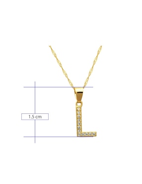 Medalla y cadena de letra l Horoz de oro 10 K