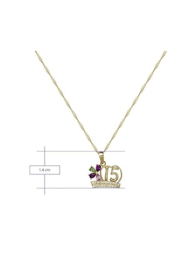 Medalla y cadena de flor Horoz de oro 10 K