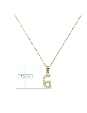Medalla y cadena de letra g Horoz de oro 10 K