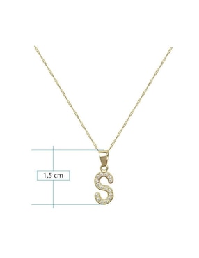 Medalla y cadena de letra s Horoz de oro 10 K