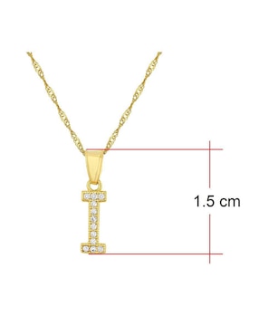 Medalla y cadena de letra i Horoz de oro 10 K