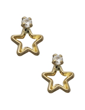 Broquel De Estrella Horoz De Oro 14 K Zirconia