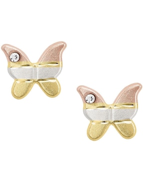 Broqueles de mariposa Horoz de oro con acabado brillante zirconia