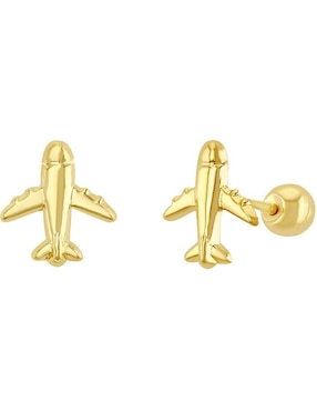 Broqueles de avión Horoz de oro con acabado brillante zirconia