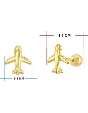 Broqueles de avión Horoz de oro con acabado brillante zirconia