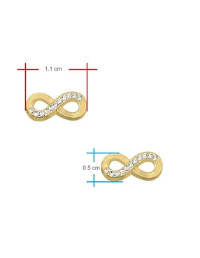 Broqueles de infinito Horoz de oro con acabado brillante zirconia