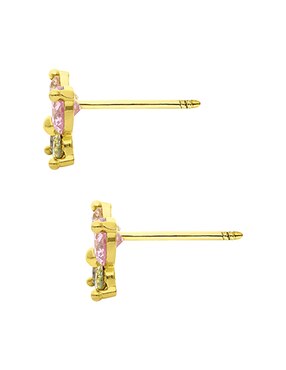 Broqueles de mariposa Sabelli de oro amarillo 14 K con acabado brillante zirconia