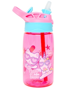 Termo Onix De Plástico Unicornio Con Tapa Rosca 500 Ml