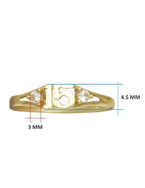 Anillo Horoz 10 k de oro zirconia pulido