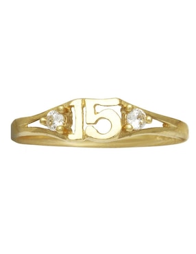 Anillo Horoz 10 k de oro zirconia pulido